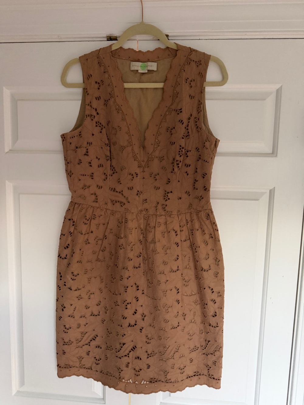 Stella McCartney Mya Silk Tan Eyelet Dress size‎ 46/10💙💙💙